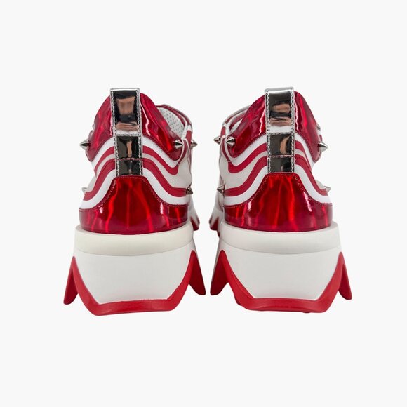 Christian Louboutin Sharkina White Mesh Red Sneakers Size 38.5 US 8.5 Women 6977 - Picture 8 of 15